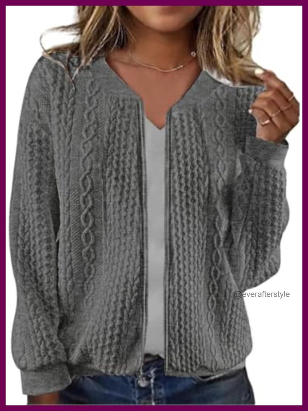 Women's Zip Up Sweatshirt Jacket Stand Collar Casual Coat with Pockets